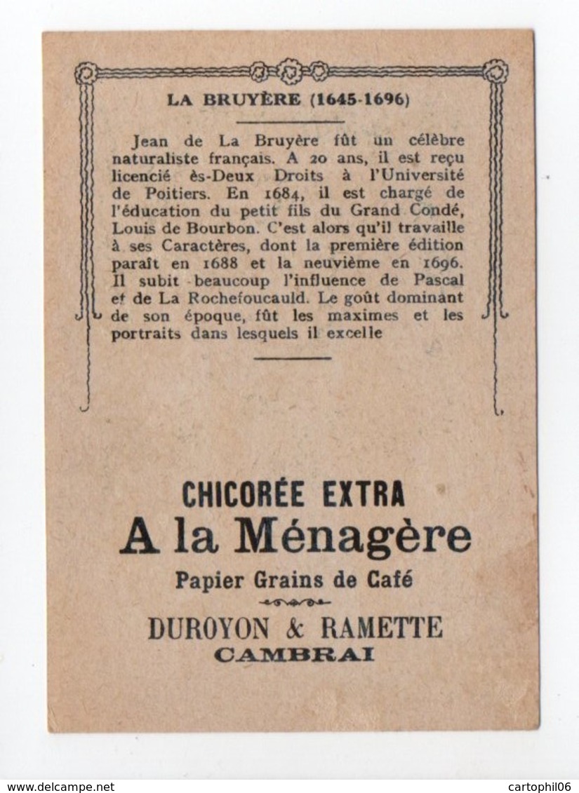 - CHROMO CHICORÉE EXTRA A LA MÉNAGÈRE - DUROYON & RAMETTE - CAMBRAI - LA BRUYÈRE - - Tea & Coffee Manufacturers