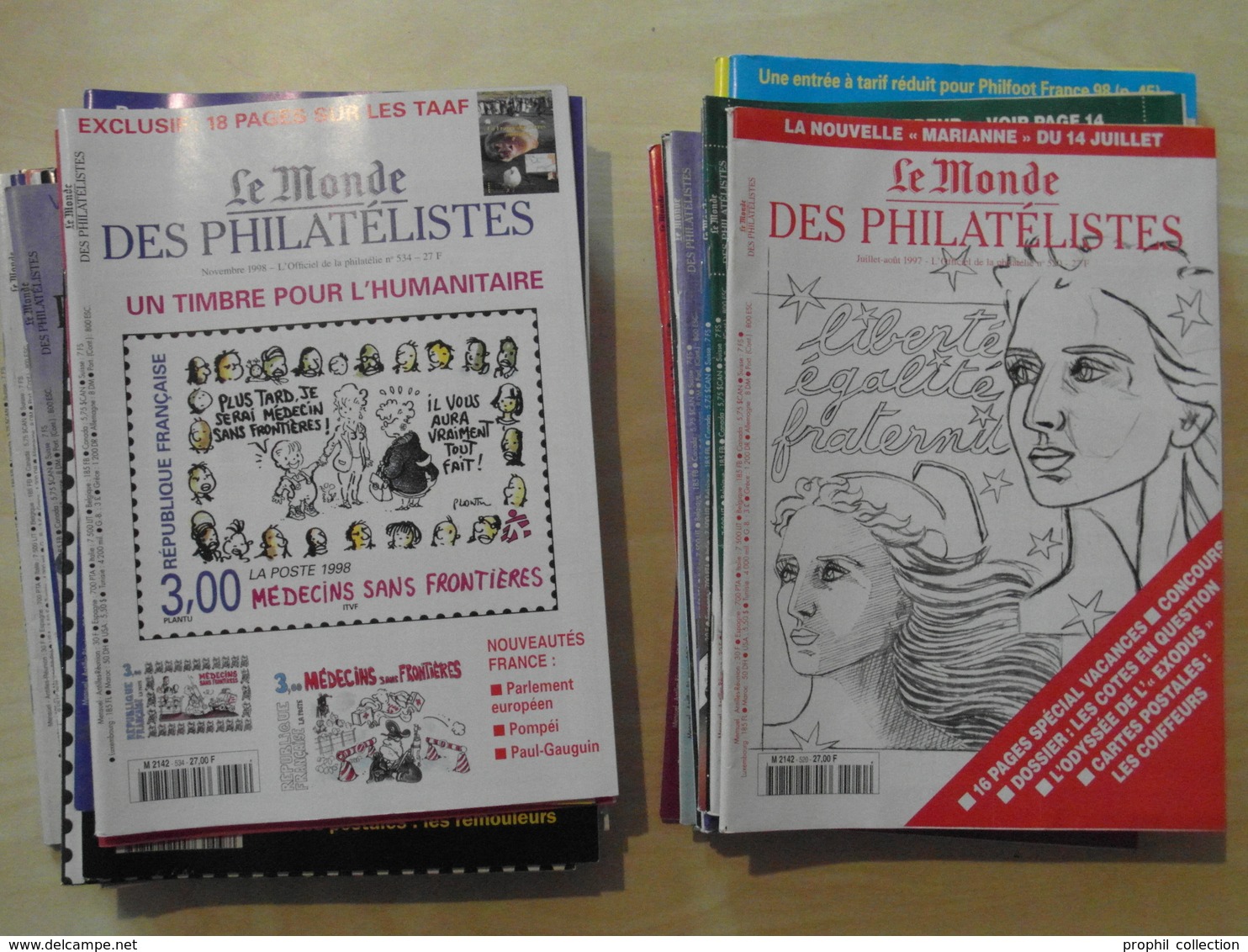 LE MONDE DES PHILATELISTES : LOT COMPLET De REVUES Du N° 520 Au N° 549 - Philately And Postal History