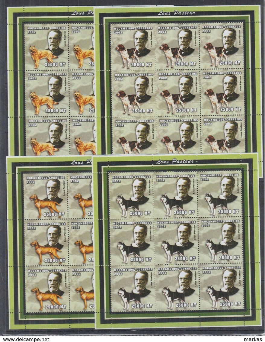 O720. 9x Mozambique - MNH - 2002 - Fauna - Pets - Dogs - Full Sheet - Sonstige & Ohne Zuordnung