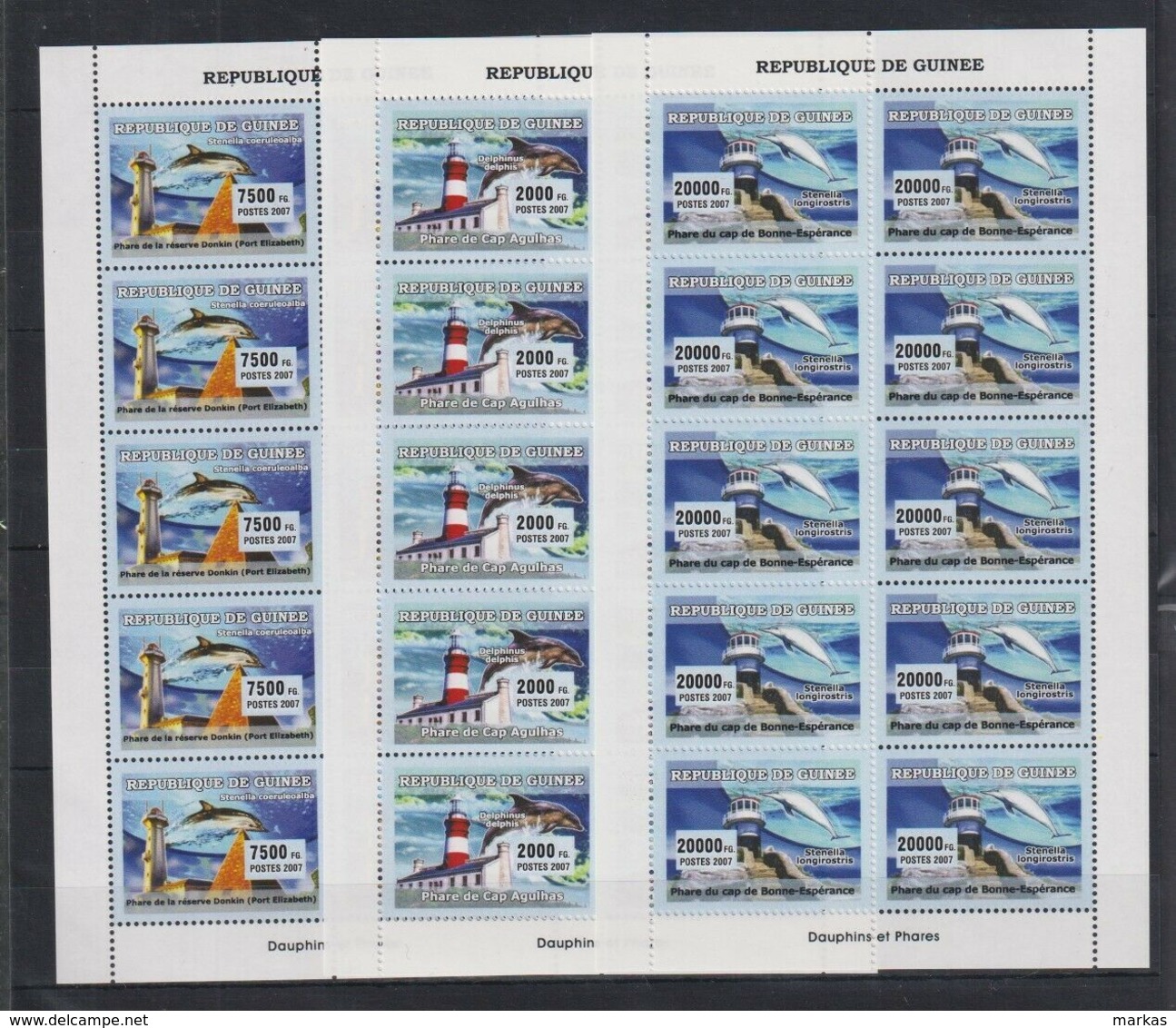 K721. Guinea - MNH - Animal Kingdom - Marine Life - Dolphins - Architecture-2007 - Vita Acquatica