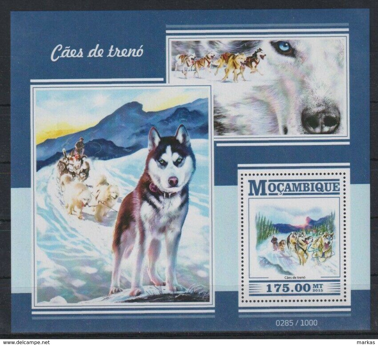 K720. Mozambique - MNH - 2015 - Nature - Animals - Sledge Dogs - Bl. - Sonstige & Ohne Zuordnung