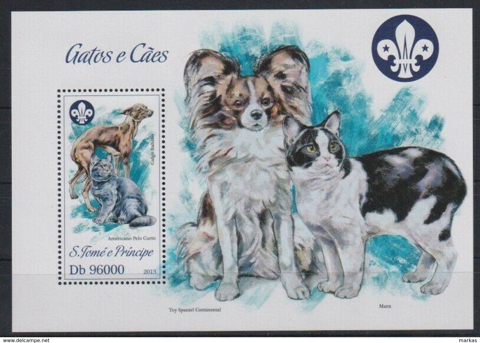 K325. Sao Tome And Principe - MNH - 2013 - Nature - Animals - Cats - Dogs - Bl. - Andere & Zonder Classificatie