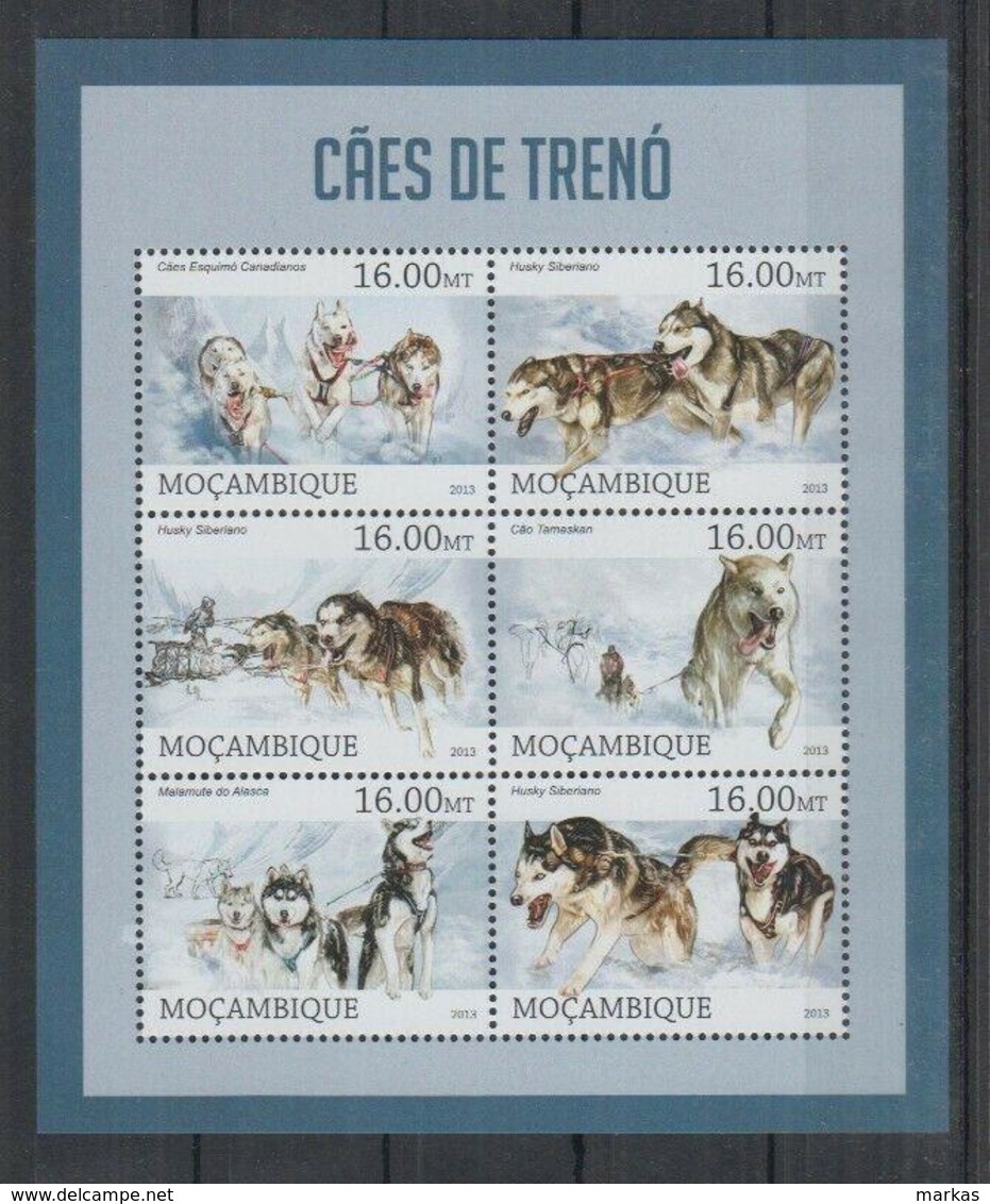 I324. Mozambique - MNH - 2013 - Fauna - Animals - Pets - Sleigh Dogs - Sonstige & Ohne Zuordnung