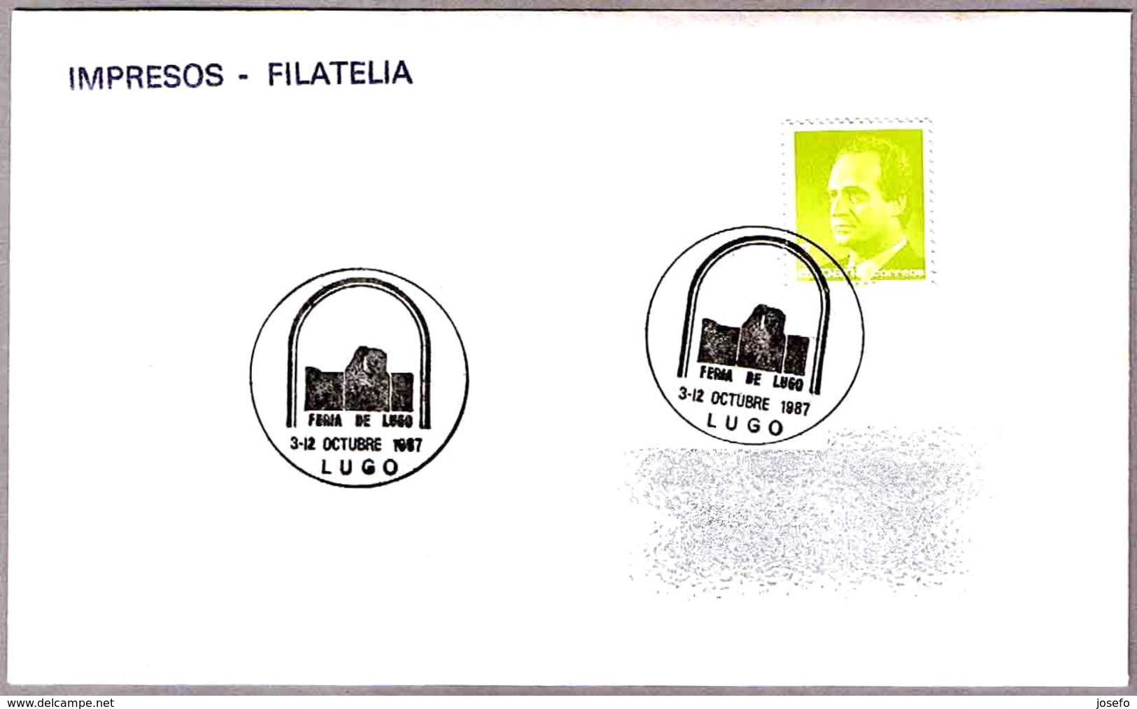Matasellos FERIA DE LUGO. Lugo, Galicia, 1987 - Cartas & Documentos
