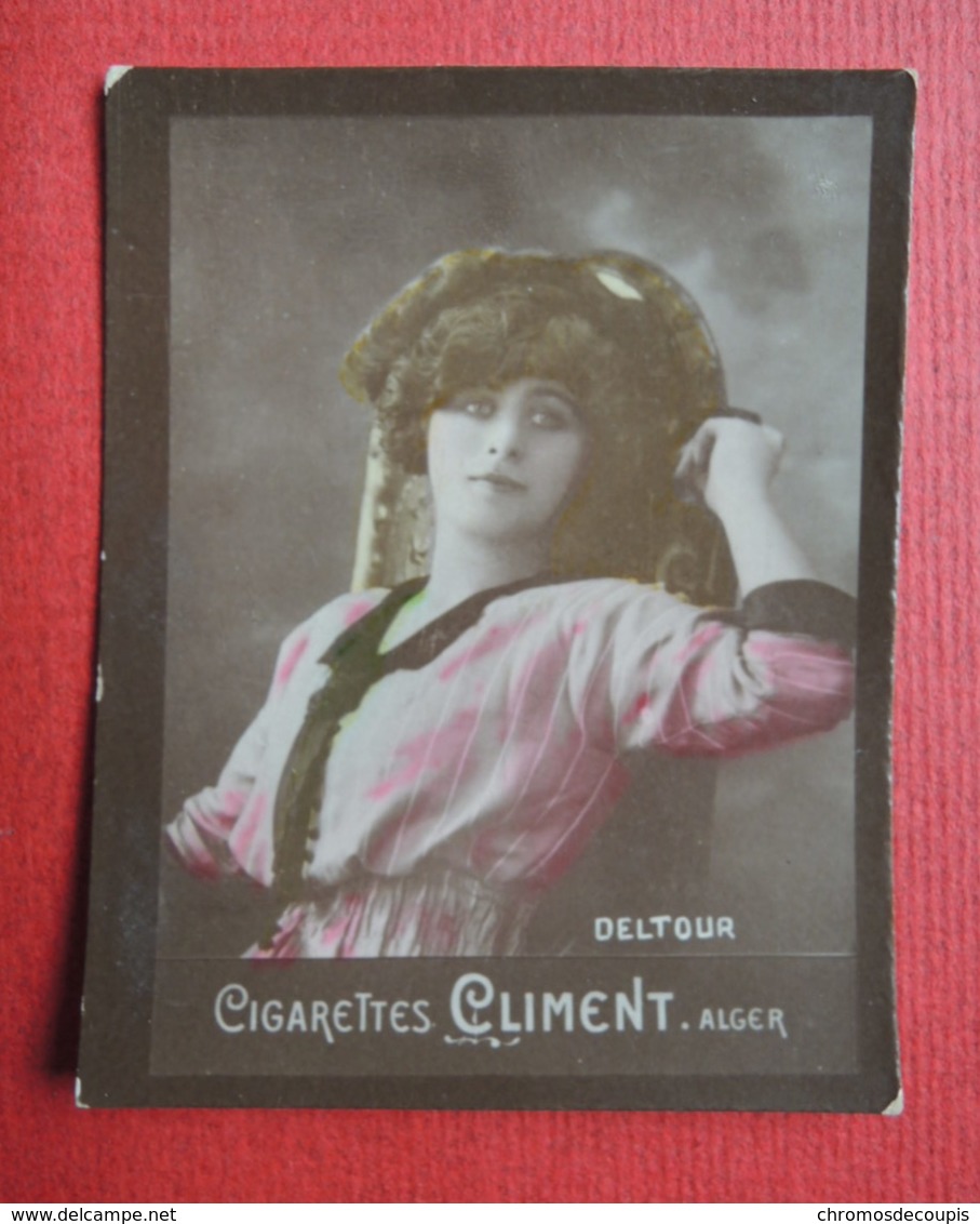 Chromo Photo. Cigarettes CLIMENT. Alger. Artiste. Femme.Erotisme.  DELTOUR - Climent