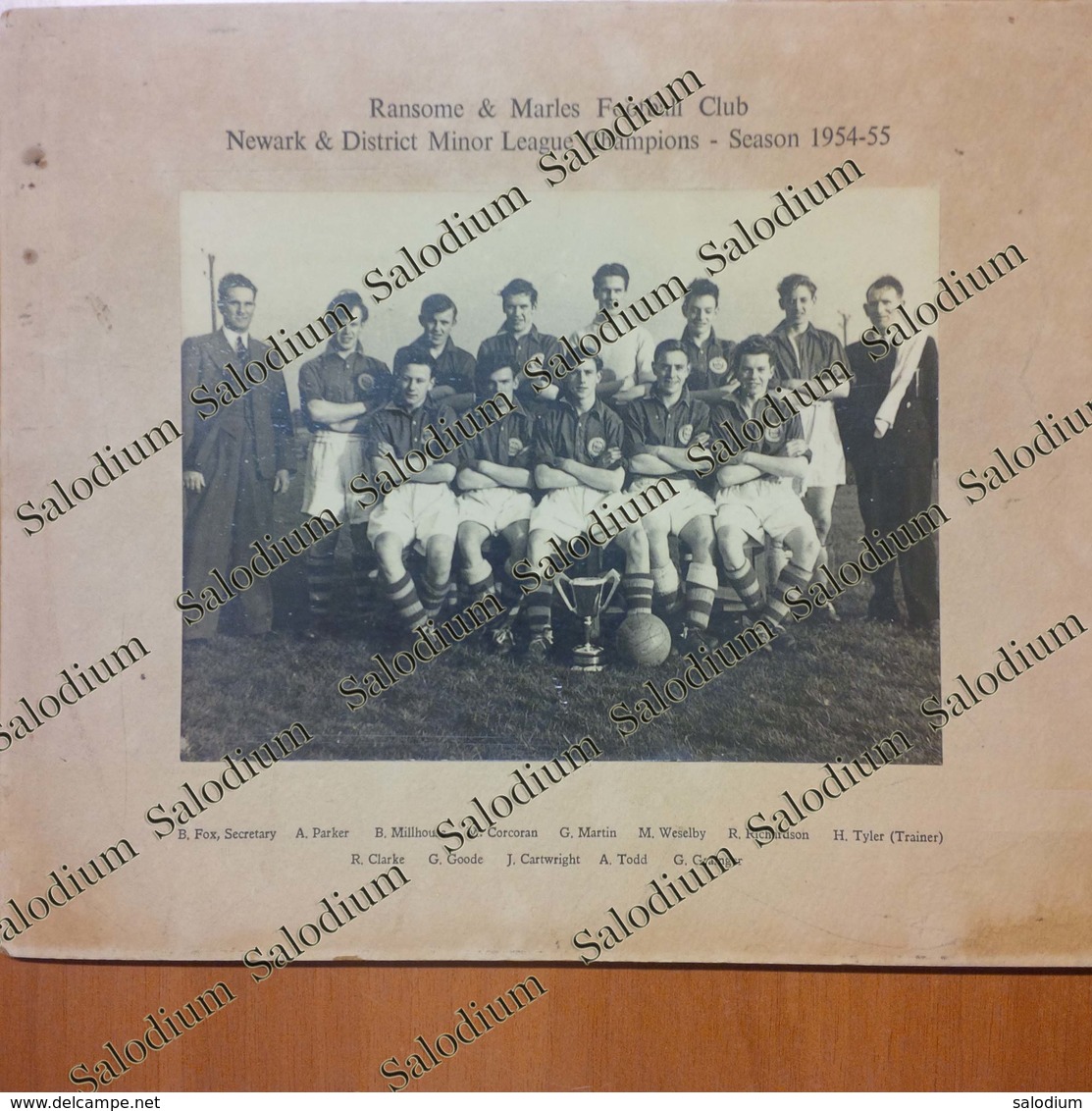 1953-54 RANSOME & MARLES FOOTBALL CLUB NEWARK DISTRICT MINOR LEAGUE Calcio Soccer Football - Dimensioni 30x25 Cm - D277 - Sport