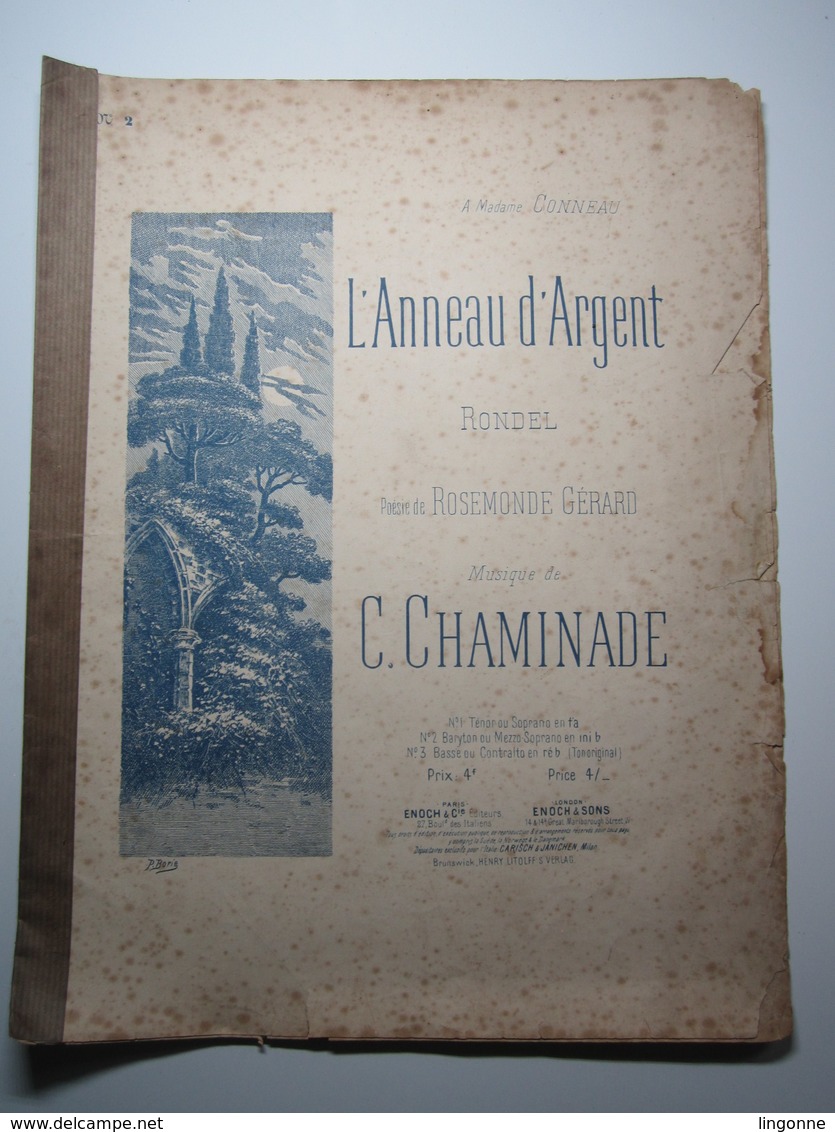 PARTITION MUSICALE - L'ANNEAU D'ARGENT PAR RONDEL - CHAMINADE - Partitions Musicales Anciennes