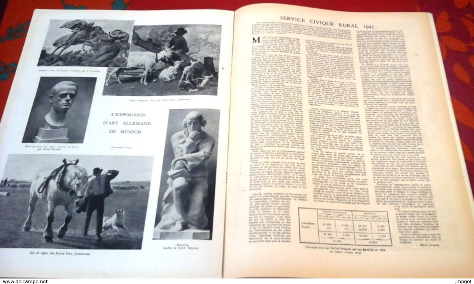 WW2 L'Illustration n°5235 Juillet 1943 Pardon Saint Jean Lyon,Charlotte Corday,Marly le Roi,Service Civique Rural