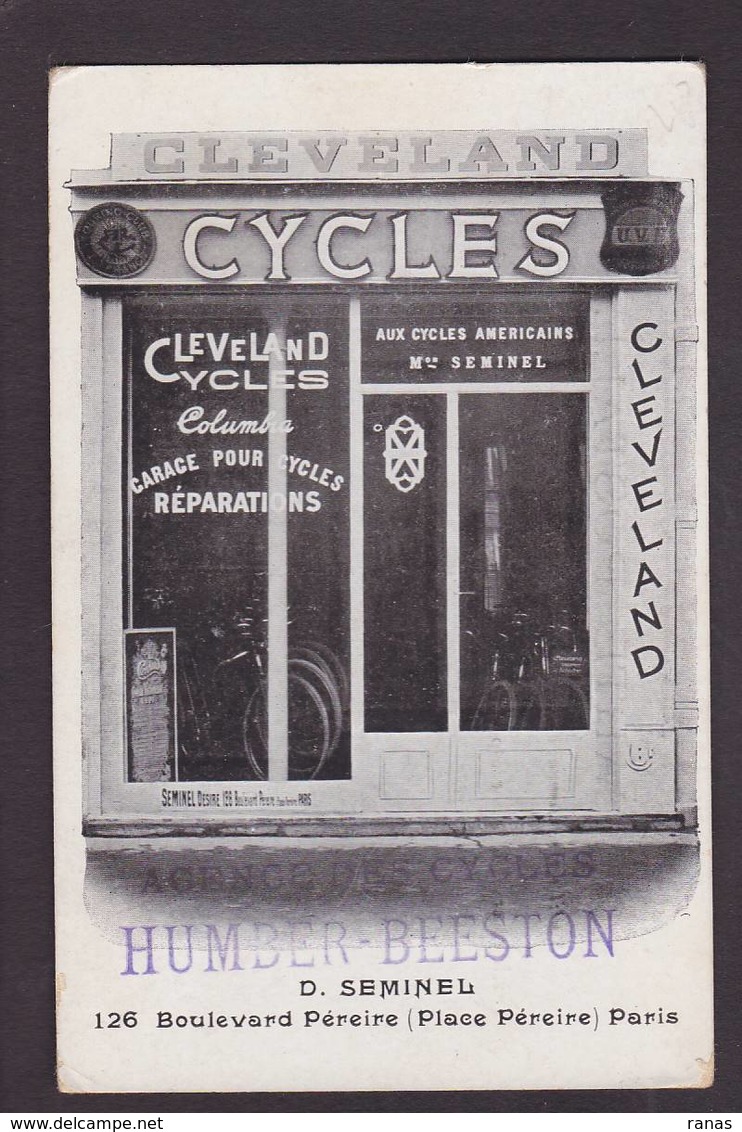CPA Commerce Devanture Front Non Circulé Paris Cycles Vélo - Shops