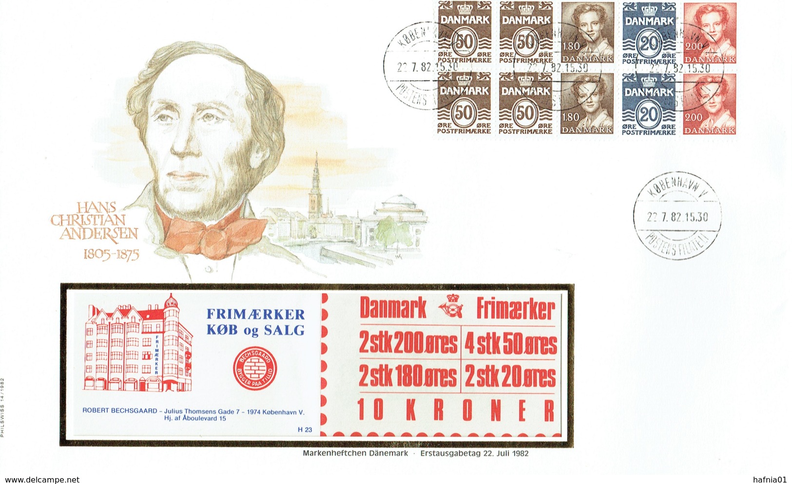 Denmark 1982. Special Cover(big Size): Hans Christian Andersen With Michel H-Blatt 19. - Maximum Cards & Covers