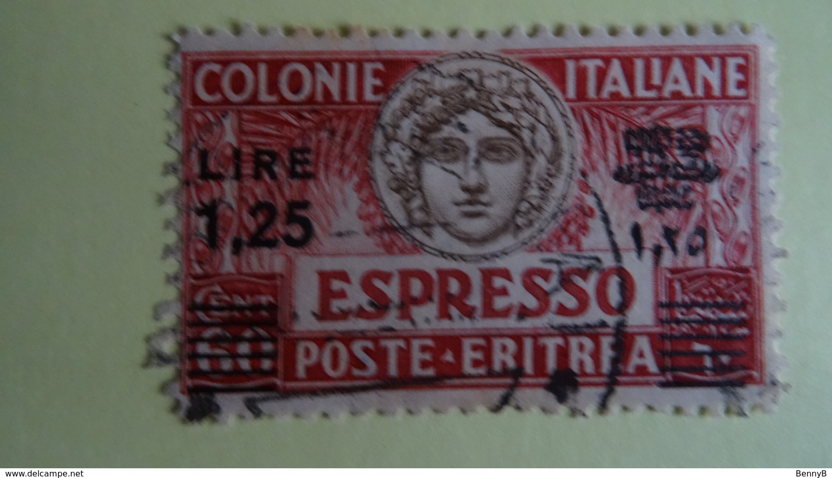 ITALIE- COLONIE- ERYTREE -- Used 1926 LETTRE EXPRESS 1,25 Lire - Cote Yvert 15,00€ - Erythrée