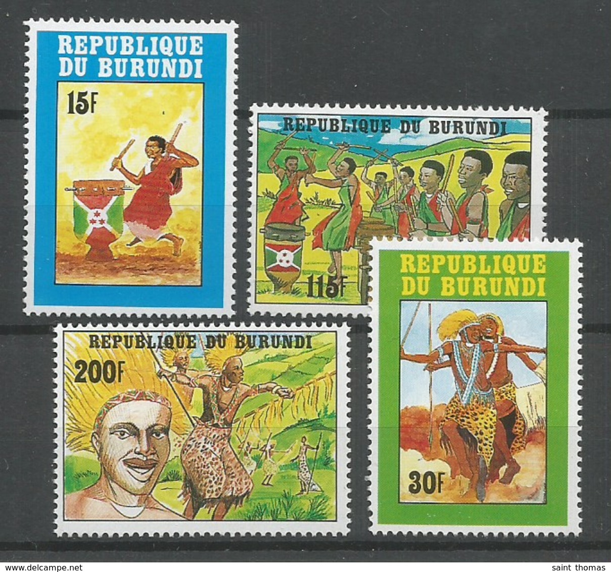 Burundi - COB 978/81 Série Complète MNH / ** 1992 COB: 22,50€ Danses Et Tambours - Neufs