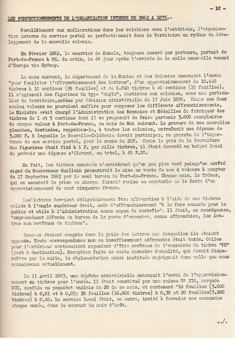Kling, Georges - Histoire des Postes en Nouvelle-Calédonie et Dépendances (1962)