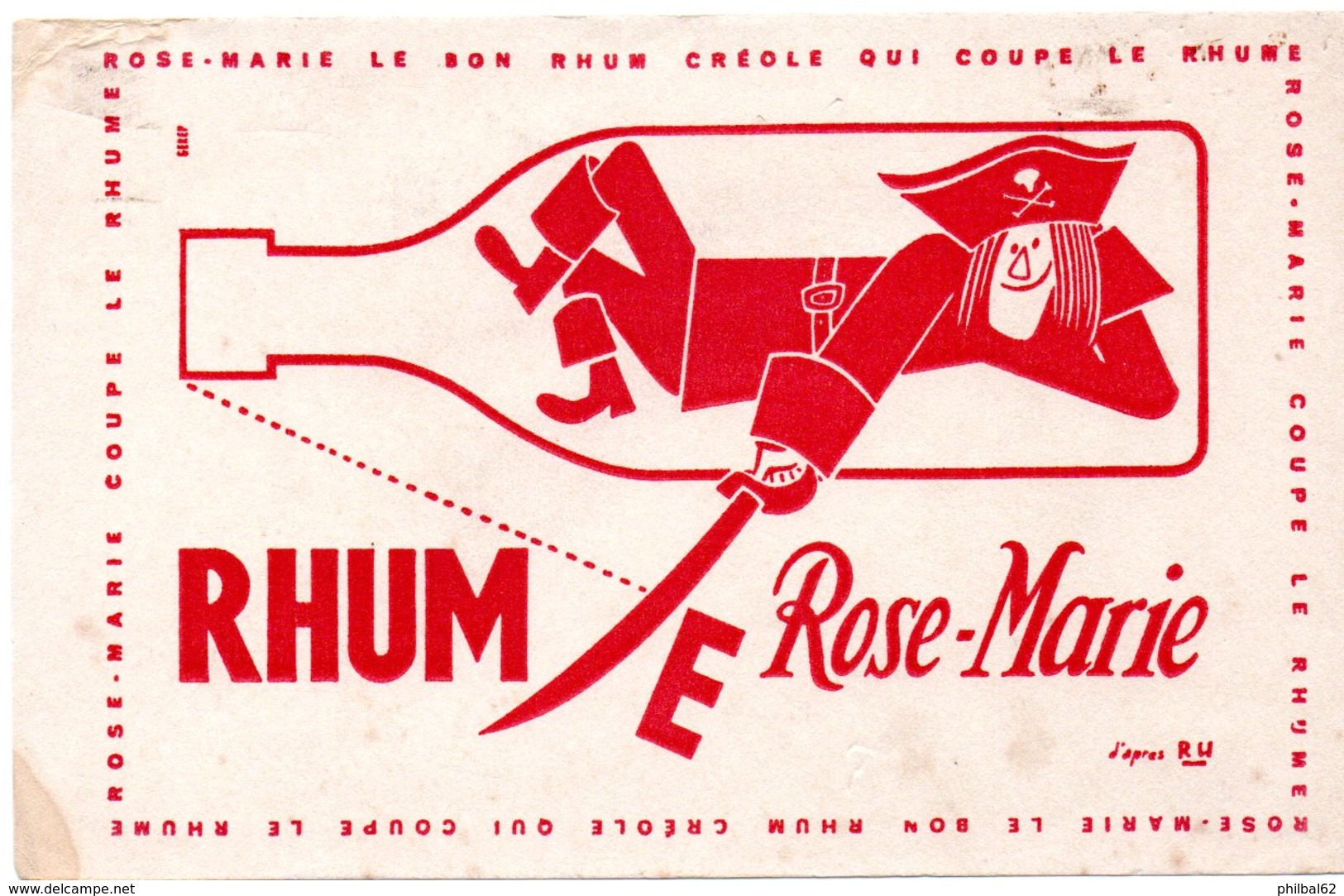 2 Buvards Rhum.  Rose-Marie. Le Bon Rhum Créole Et Rhum St.Esprit. 2 Photos. - R