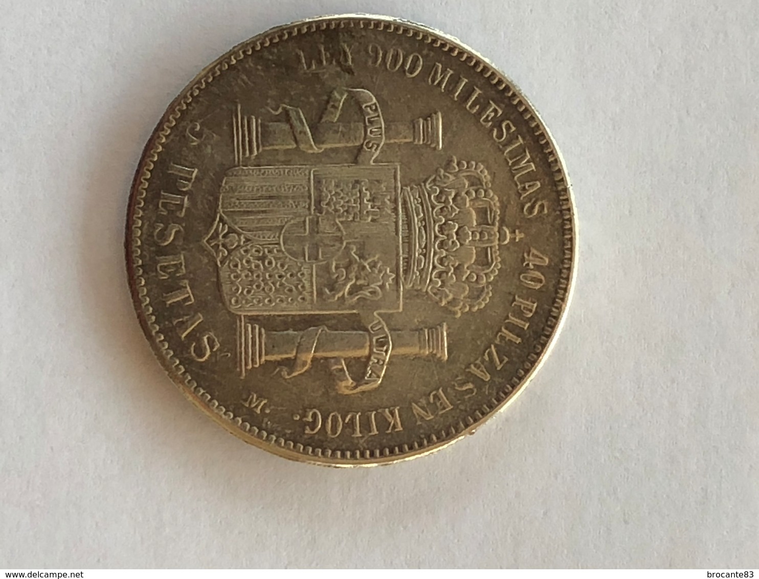 Piece De 5 Pesetas Amadeo 1er  De 1871 - Açores