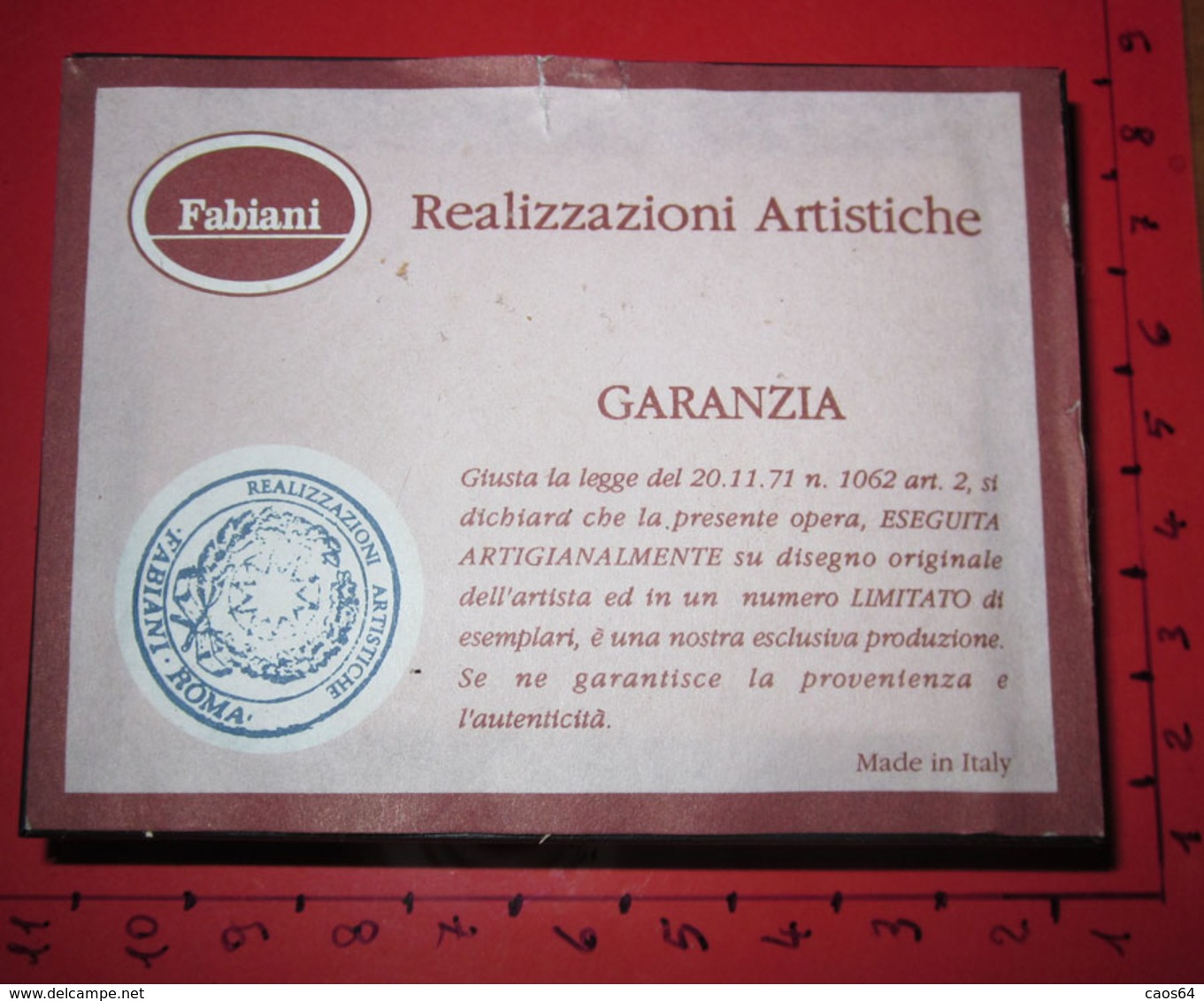 FABIANI ROMA REALIZZAZIONI ARTISTICHE S. PIETRO LAMINA METALLICA ITALY - Altri & Non Classificati