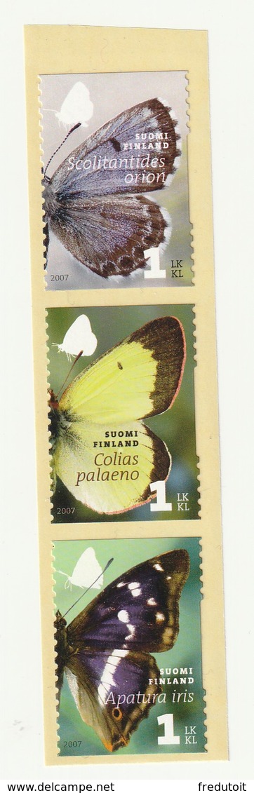 FINLANDE - N°1827/9 ** (2007) Papillons - Neufs