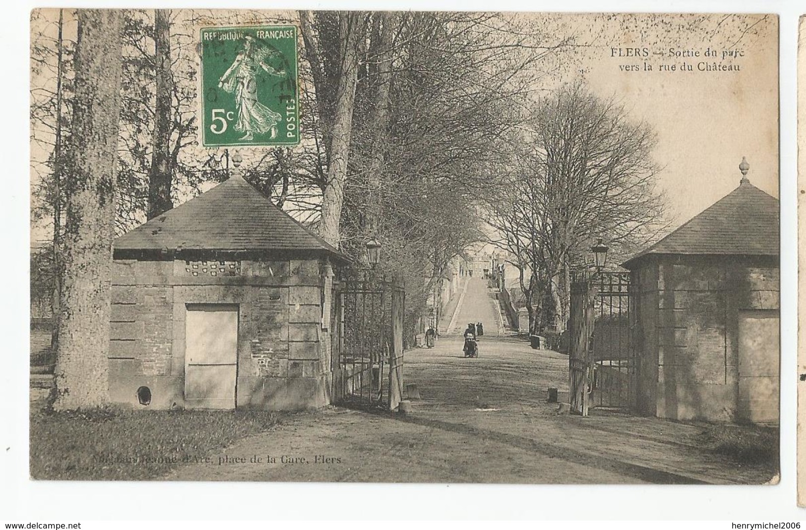 61 Orne Flers Sortie Du Parc Vers La Rue Du Chateau 1908 - Flers