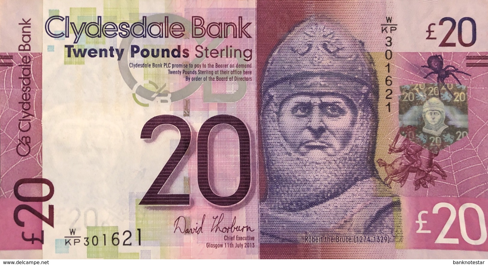 Scotland 20 Pounds, P-229K (11.7.2013) - Very Fine Plus - 20 Pounds