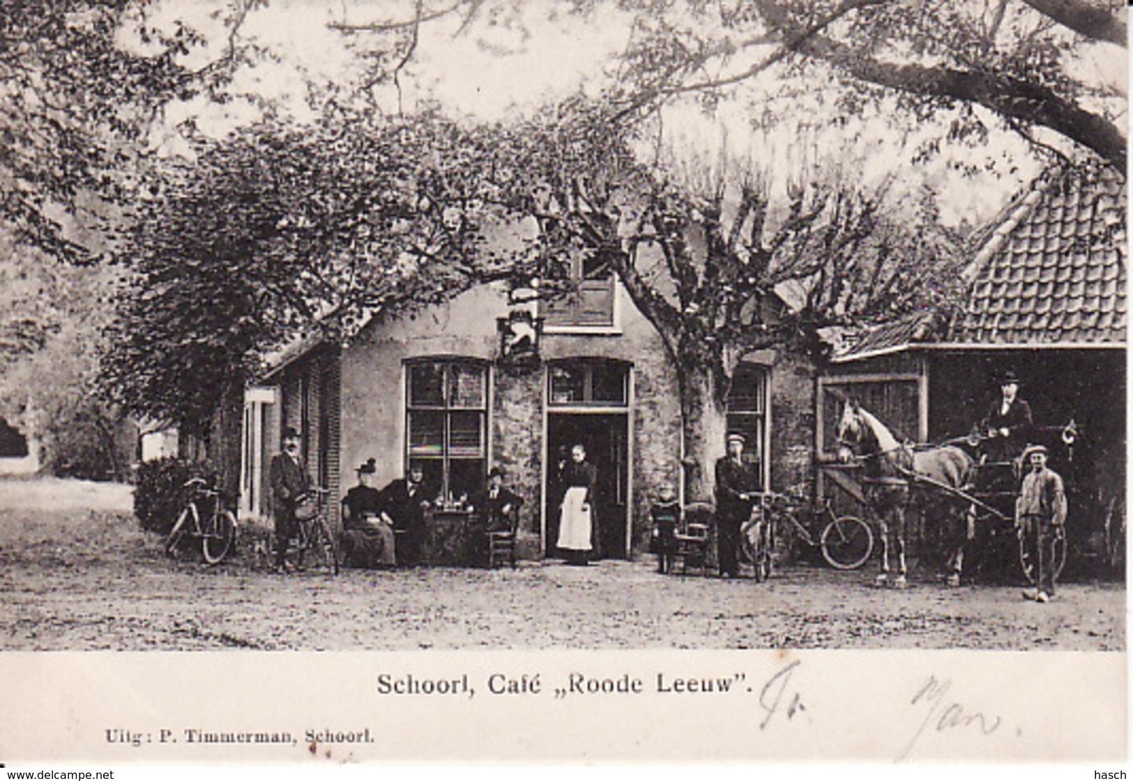 2729	18	Schoorl, Café ,,Roode Leeuw’’ Met Kleinrond Stempel Schoorldam C.w. 12,50 (1905) - Schoorl