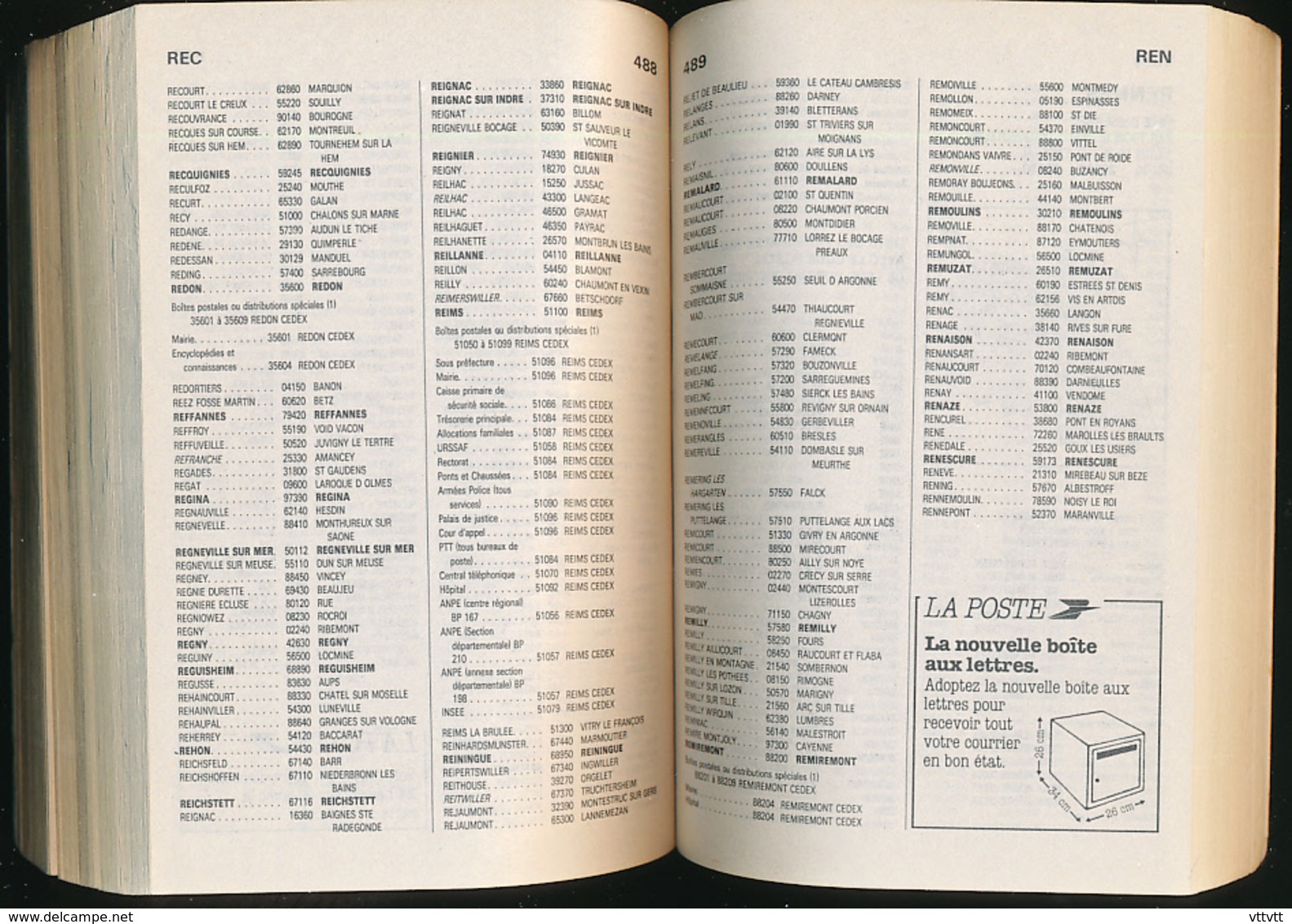 ANCIEN CODE POSTAL 1984 édité Par La Poste, 682 Pages, Format 11 Cm Sur 16,5 Cm - Telefonbücher