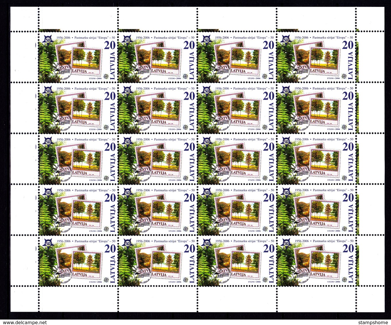 Europa Cept - 2006 - Latvia, Lettland - 4.Complete Full Sheetlet Of 20 Set ** MNH - 2006