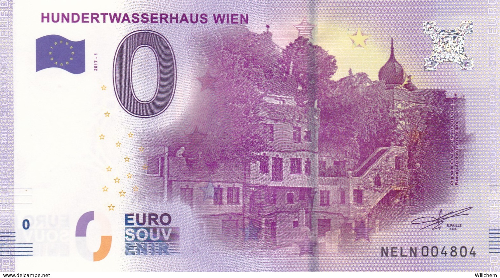 Autriche - Billet Touristique / Souvenir 0 €uro - 2017 / HUNDERTWASSERHAUS WIEN . - Private Proofs / Unofficial