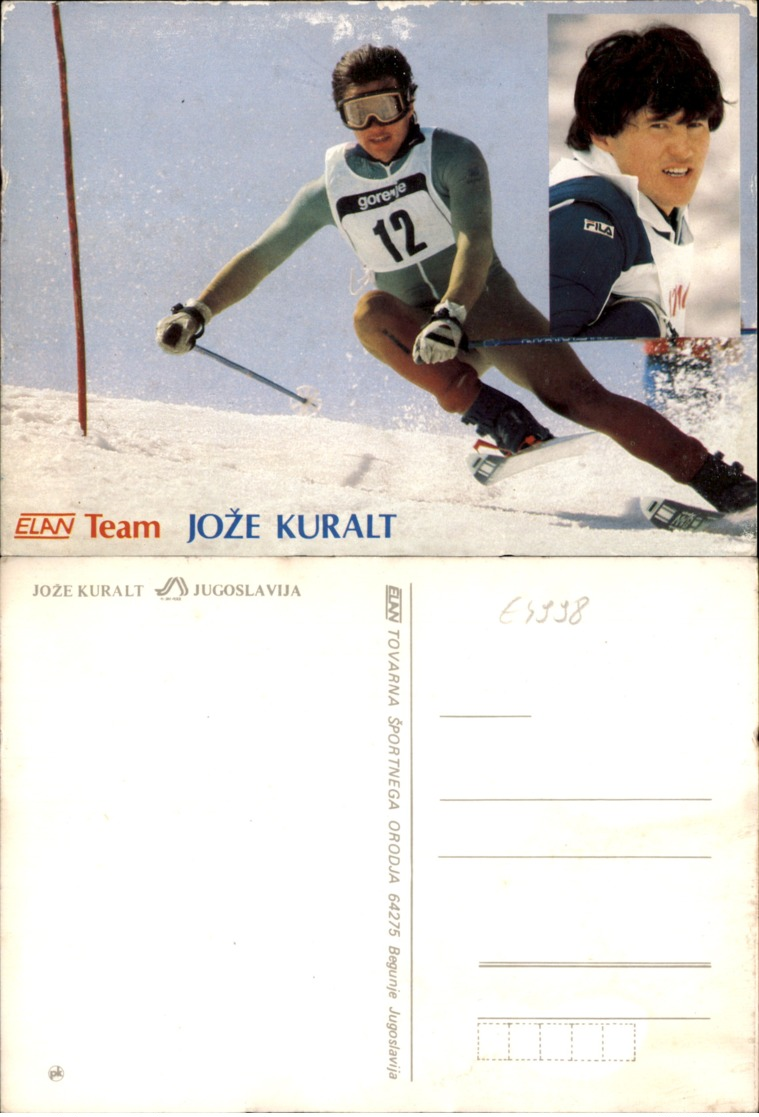 JOZE KURALT SKIING POSTCARD - Wintersport