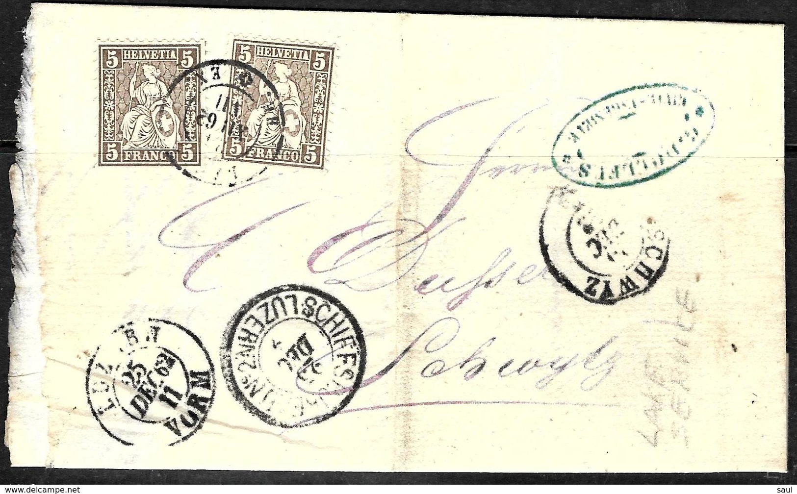 681 - SUISSE - SWITZERLAND - 1862 - COVER - LAKE SERVICE - POSSIBLE FORGERY, FALSE, FAUX, FALSO, FALSCH - Unclassified