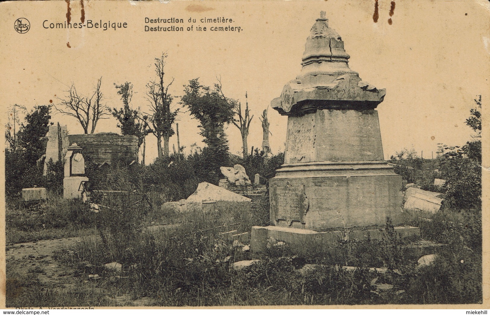 COMINES -WARNETON-DESTRUCTION DU CIMETERE-GUERRE 1914/1918 - Comines-Warneton - Komen-Waasten