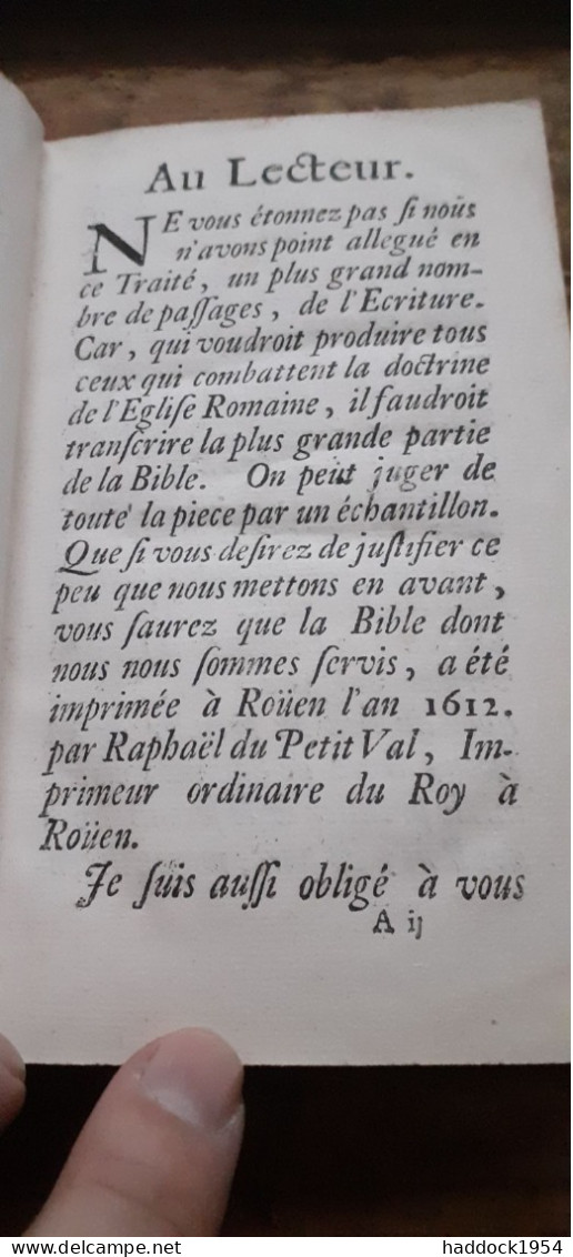 Abrégé Des Controverses Ou Sommaire Des Erreurs CHARLES DRELINCOURT Abraham Acher 1709 - Dictionnaires