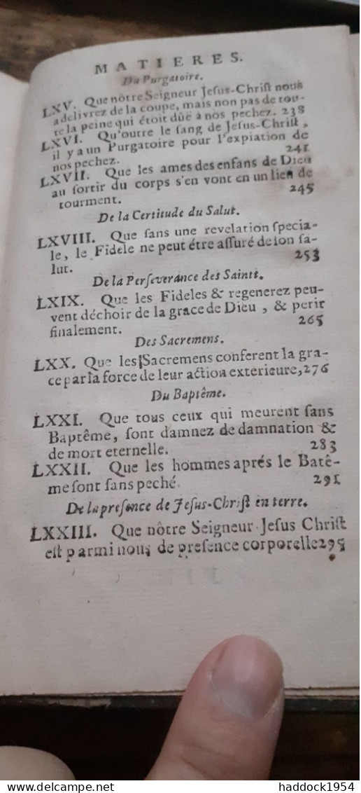 abrégé des controverses ou sommaire des erreurs CHARLES DRELINCOURT abraham acher 1709