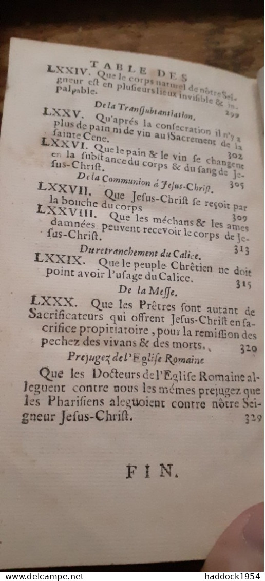 abrégé des controverses ou sommaire des erreurs CHARLES DRELINCOURT abraham acher 1709