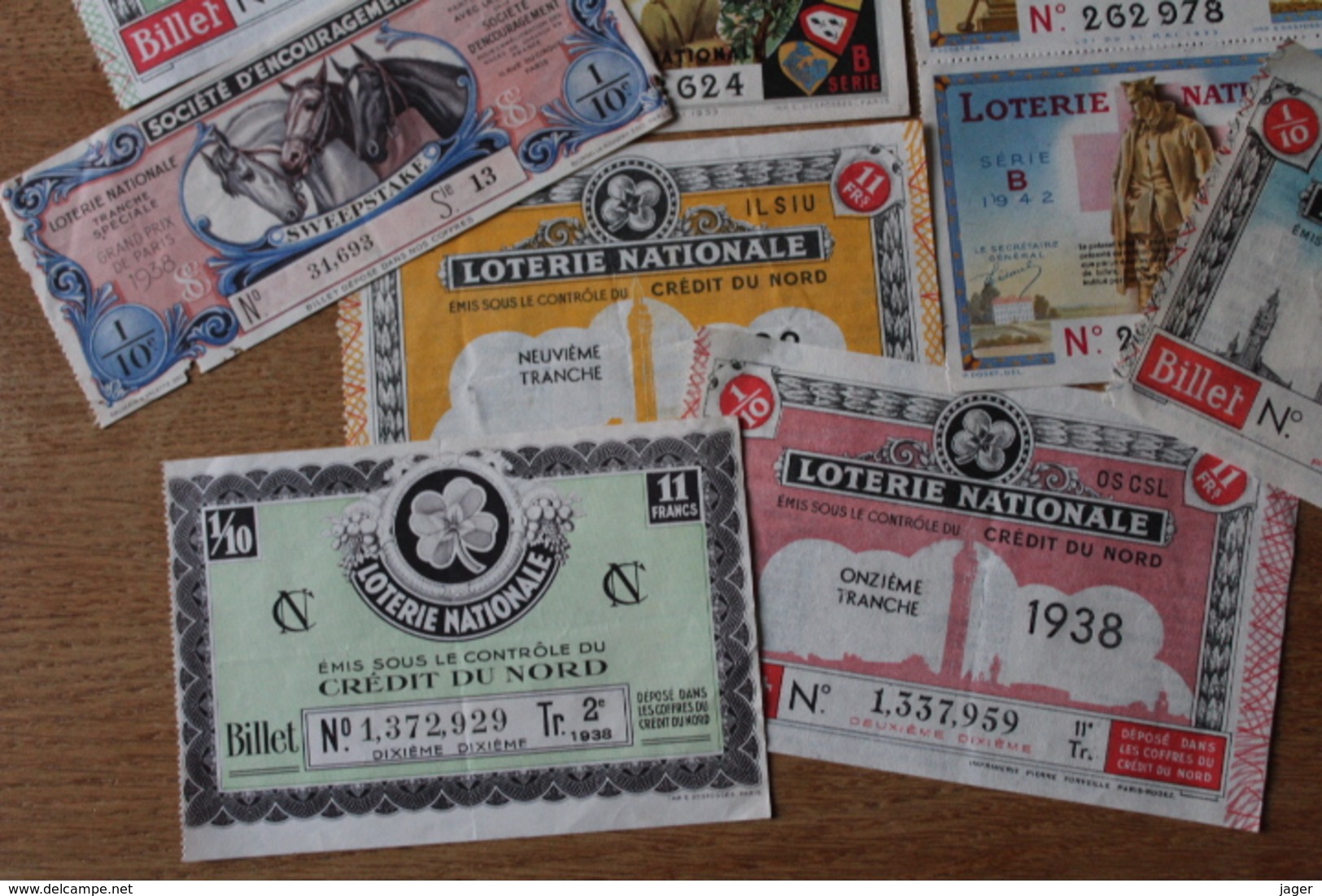 Serie  10  Loterie Nationale  1932 1942 - Biglietti Della Lotteria