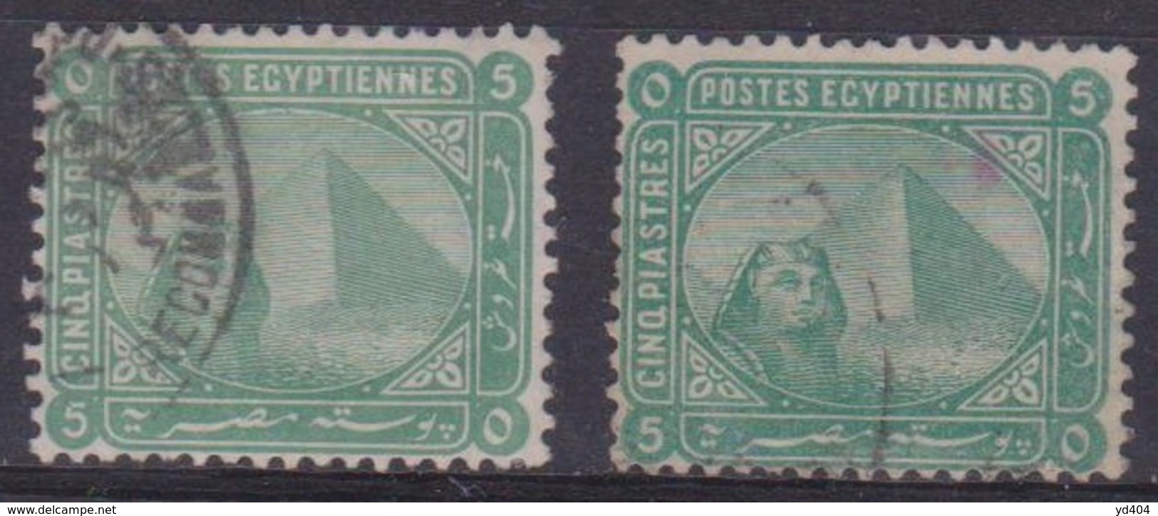 E036 – EGYPTE – EGYPT – 1879/81 – THIRD SPHINX & PYRAMID ISSUE - Y&T # 30 (x2) USED - 1866-1914 Khedivate Of Egypt