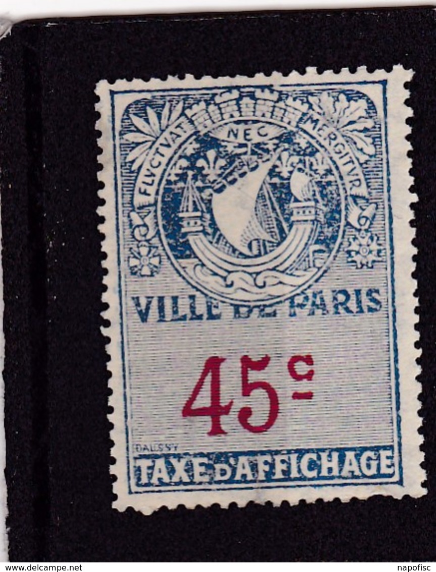 T.F D'Affichage Ville De Paris 45c - Otros & Sin Clasificación