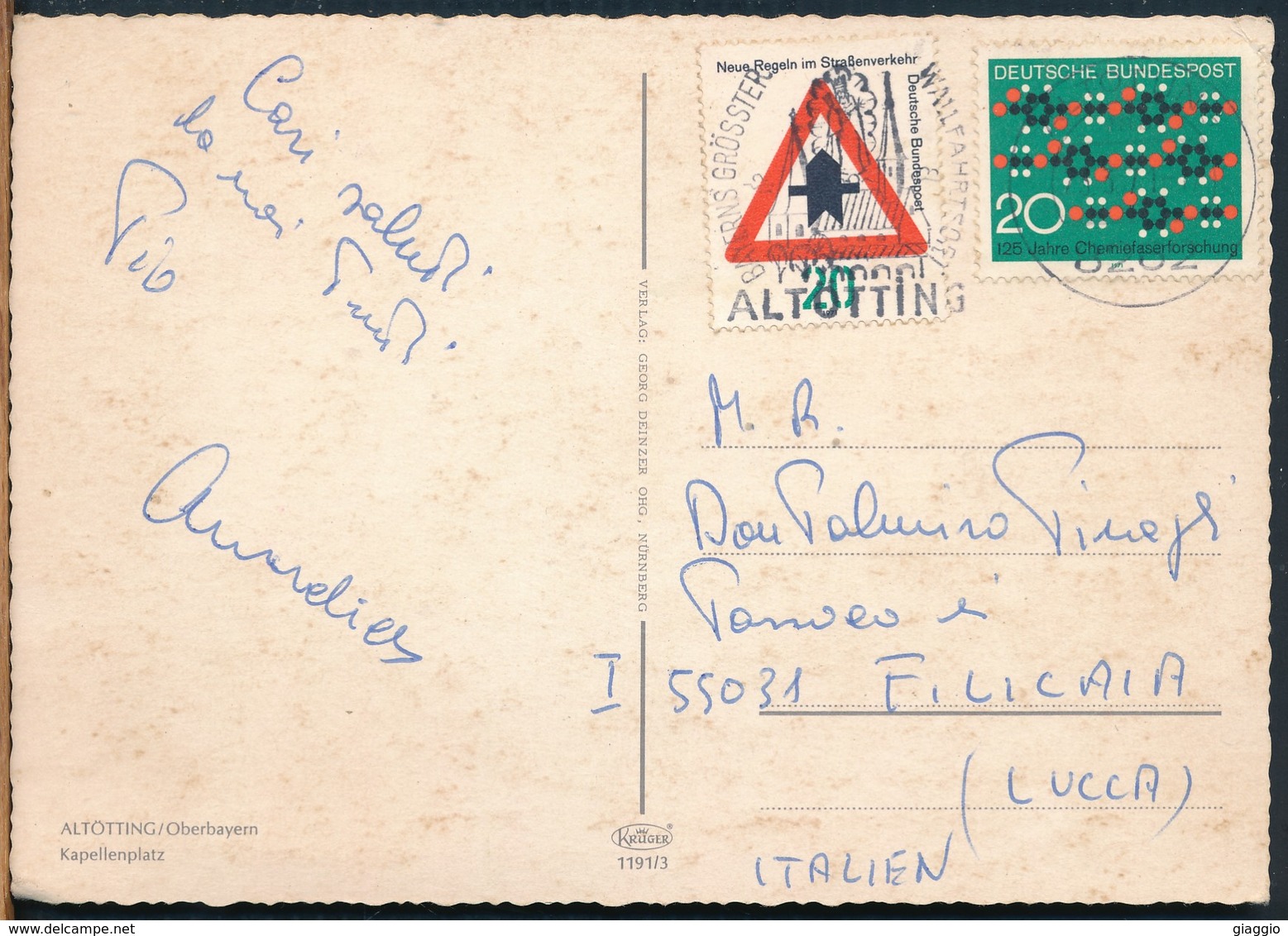 °°° 14780 - GERMANY - ALTOTTING - KAPELLENPLATZ - 1971 With Stamps °°° - Altoetting