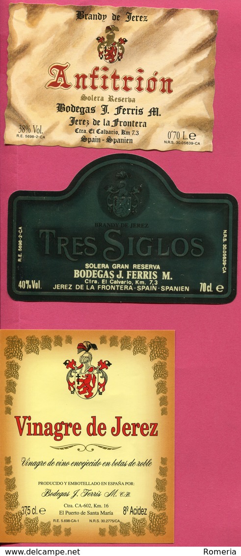 1618 - Espagne - Andalousie - Lot 42 étiquettes Bodegas J. Ferris - Sanlucar De Barrameda - Altri & Non Classificati
