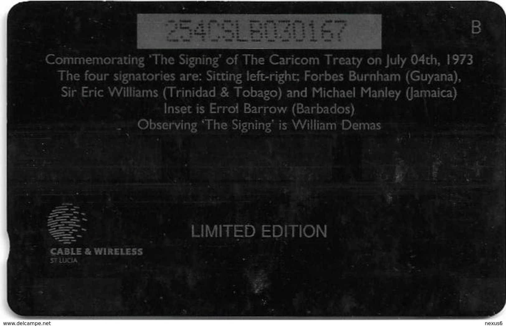 St. Lucia - The Signing - 254CSLB - 1998, 40.000ex, Used - St. Lucia