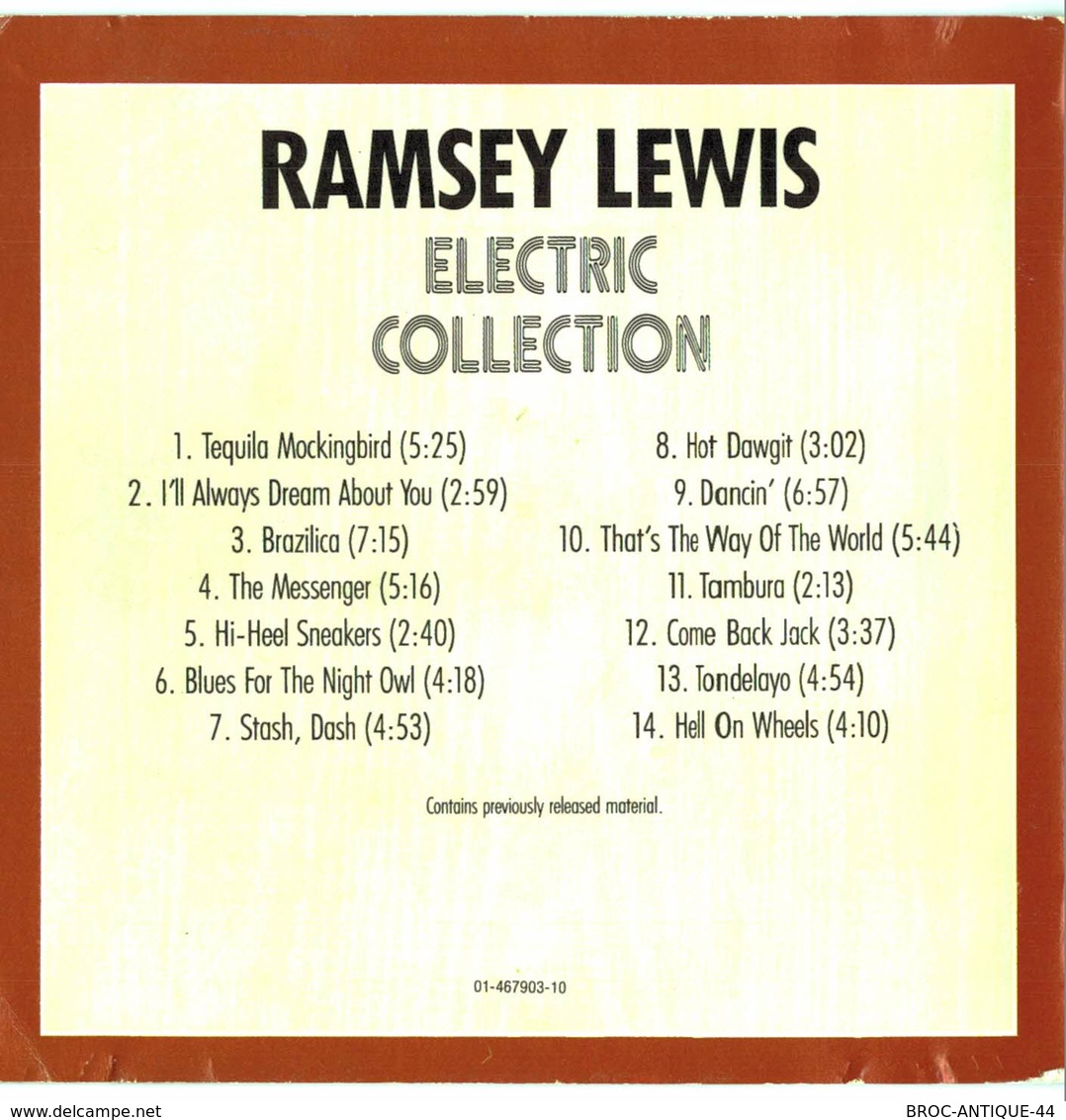 CD N°6374 - RAMSEY LEWIS - ELECTRIC COLLECTION - COMPILATION 14 TITRES - Jazz