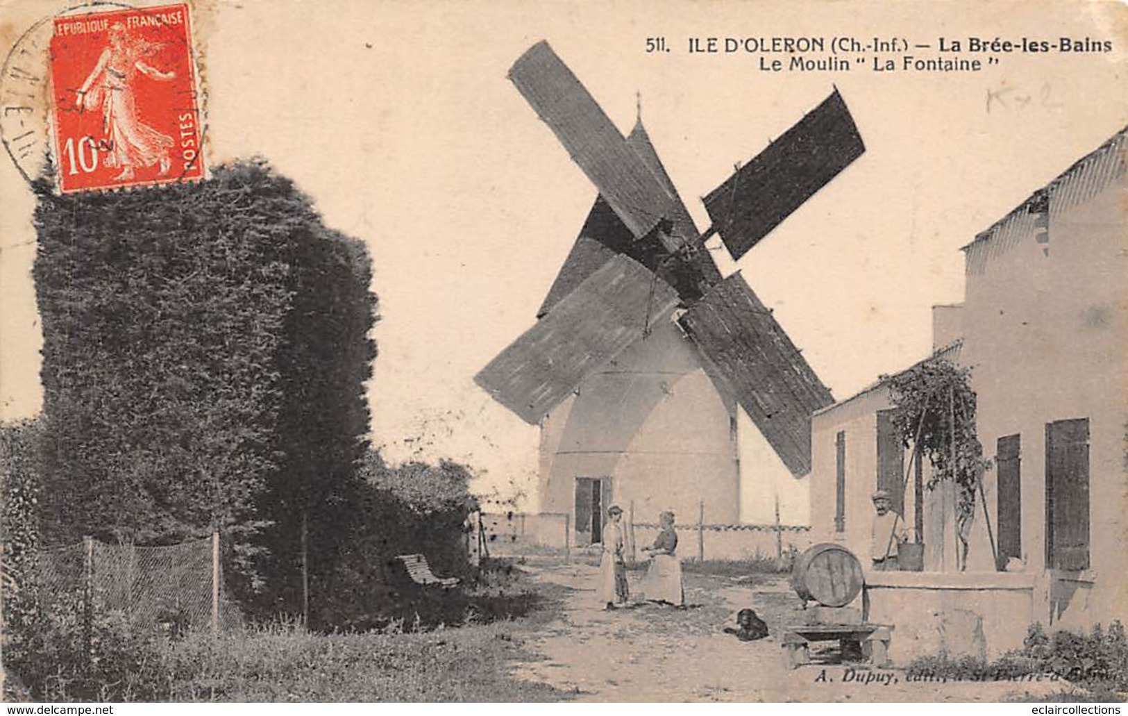 Ile D'Oléron. La Brée Les Bains      17      Le Moulin La Fontaine         (un Peu Décollée Voir Scan) - Ile D'Oléron