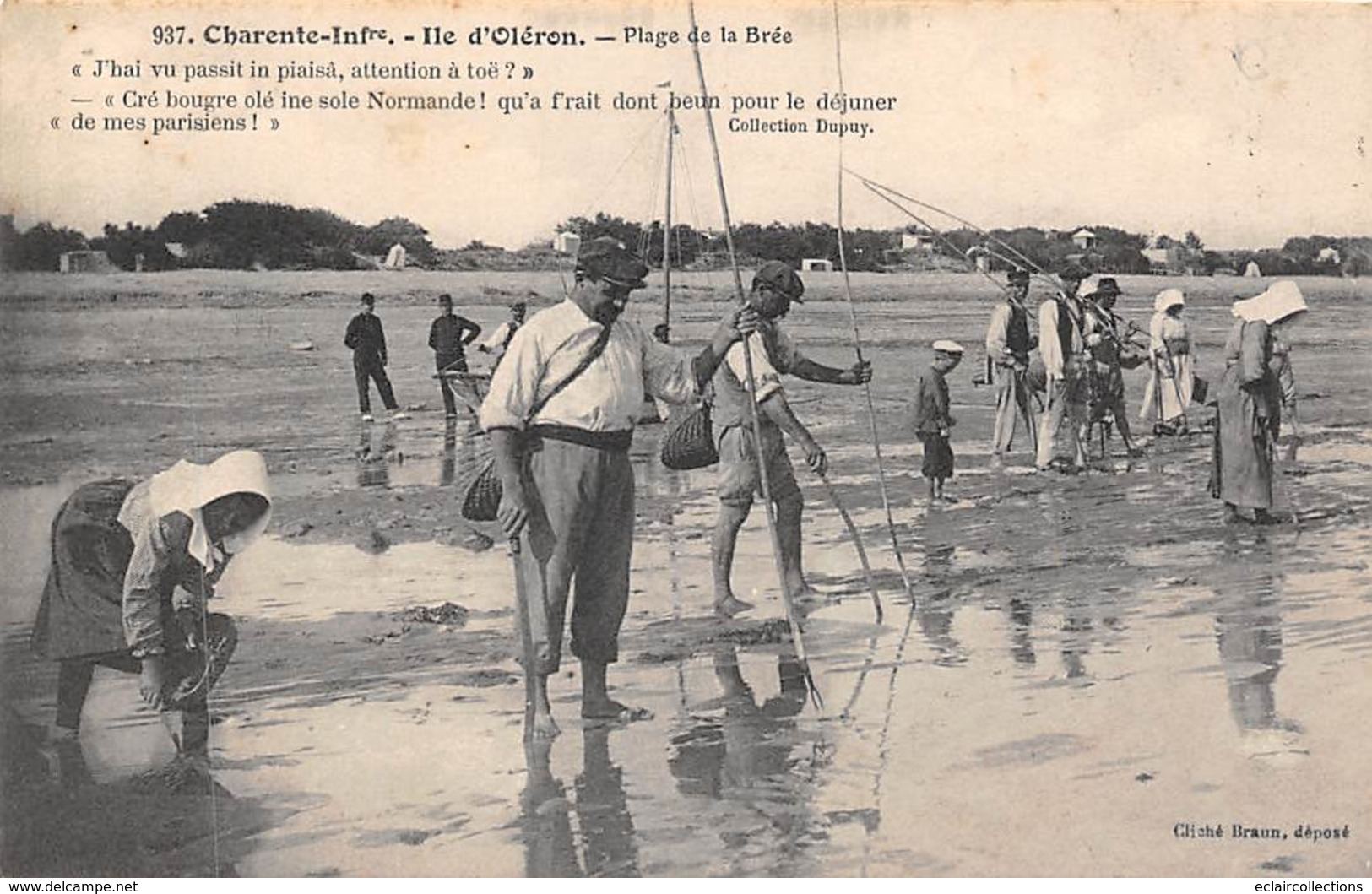 Ile D'Oléron. La Brée Les Bains      17       La Plage . Pêcheurs A Pieds          (voir Scan) - Ile D'Oléron