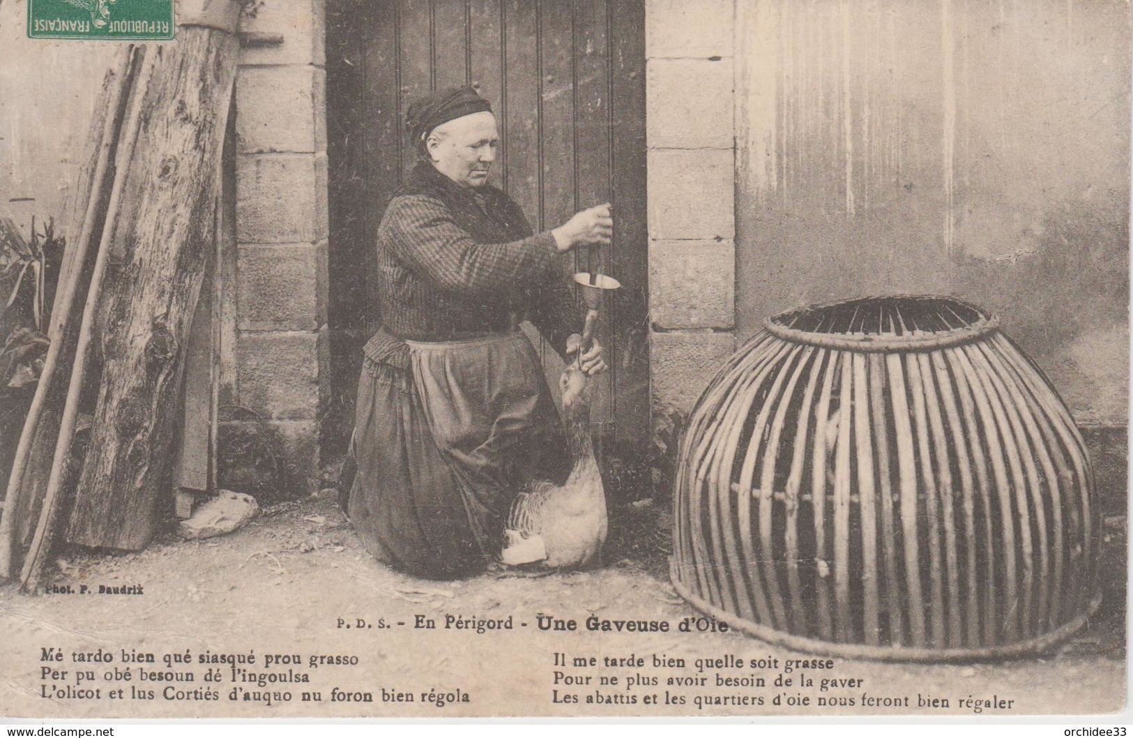 CPA En Périgord - Une Gaveuse D'oie (très Belle Scène) - Autres & Non Classés