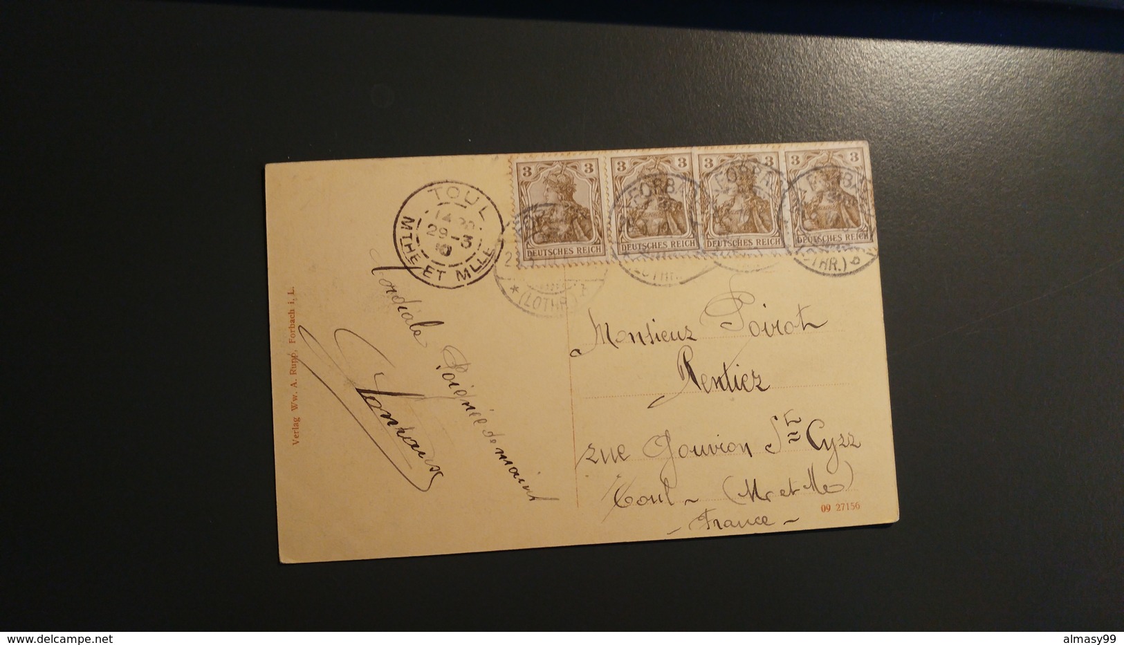 Carte Postale De Forbach Pour Toul - Germania - Lorraine Annéxée _ Moselle - Altri & Non Classificati