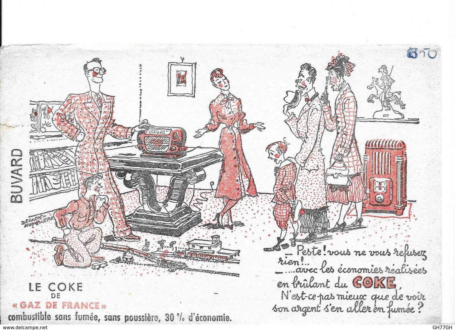 Buvard Ancien LE COKE DE GAZ DE FRANCE - Electricité & Gaz