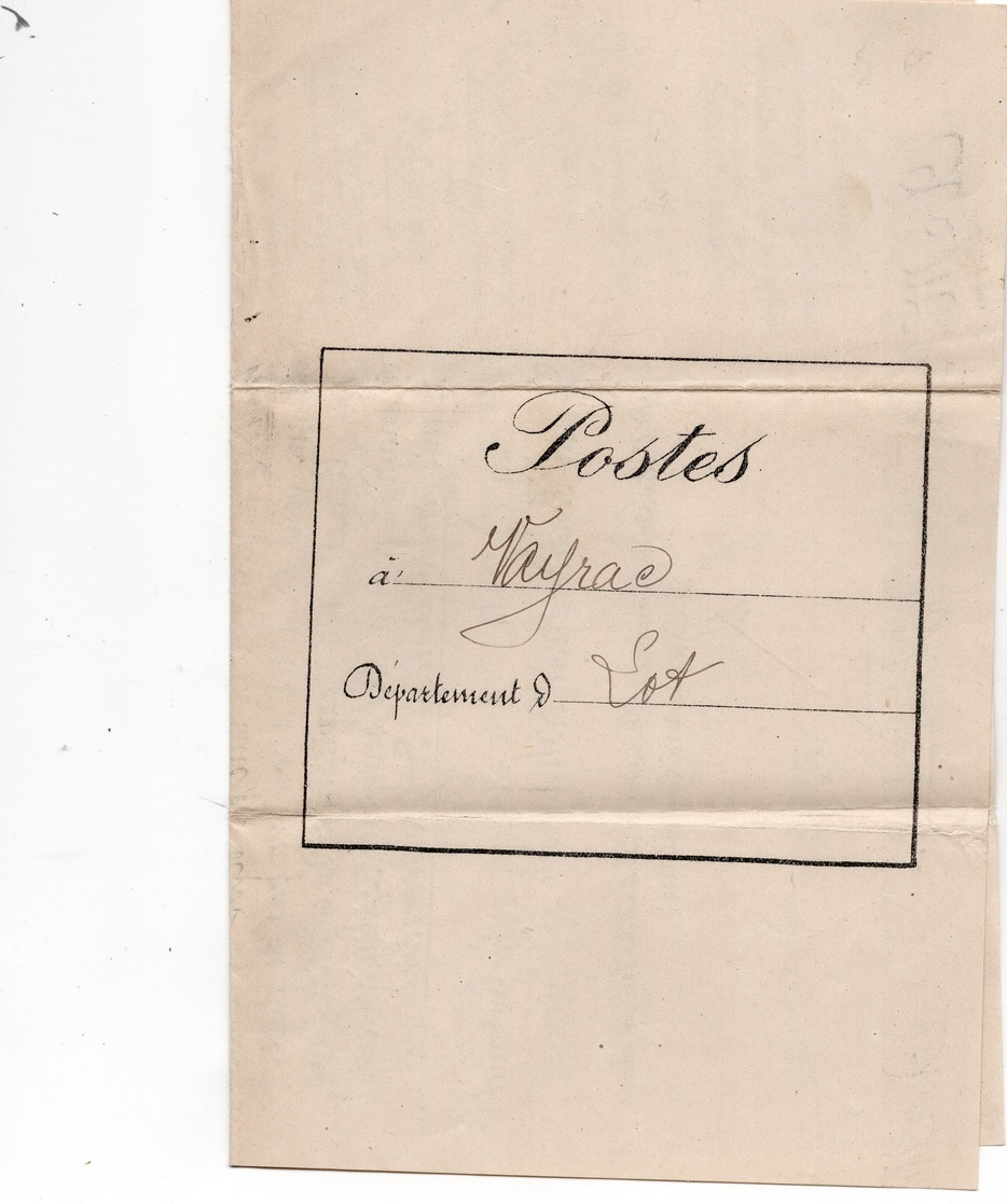 1916 -  POSTES à VAYRAC  Département Du LOT / Lettre De Réclamation - Cachet VAYRAC - 1877-1920: Période Semi Moderne