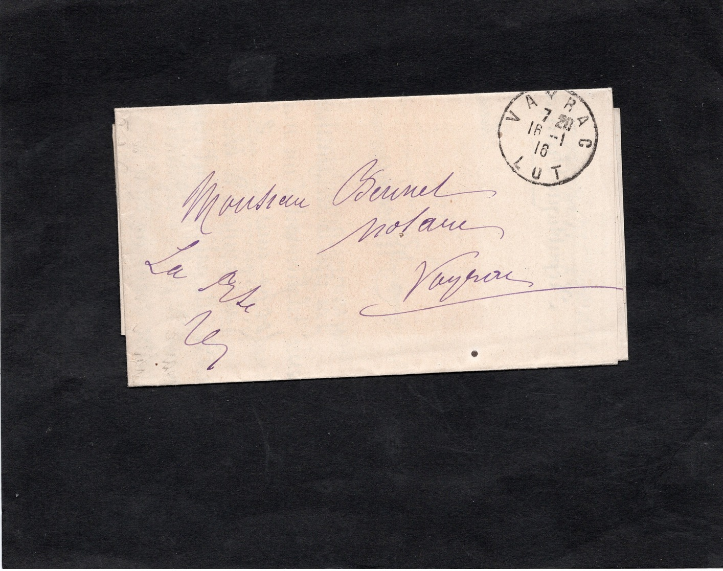 1916 -  POSTES à VAYRAC  Département Du LOT / Lettre De Réclamation - Cachet VAYRAC - 1877-1920: Période Semi Moderne