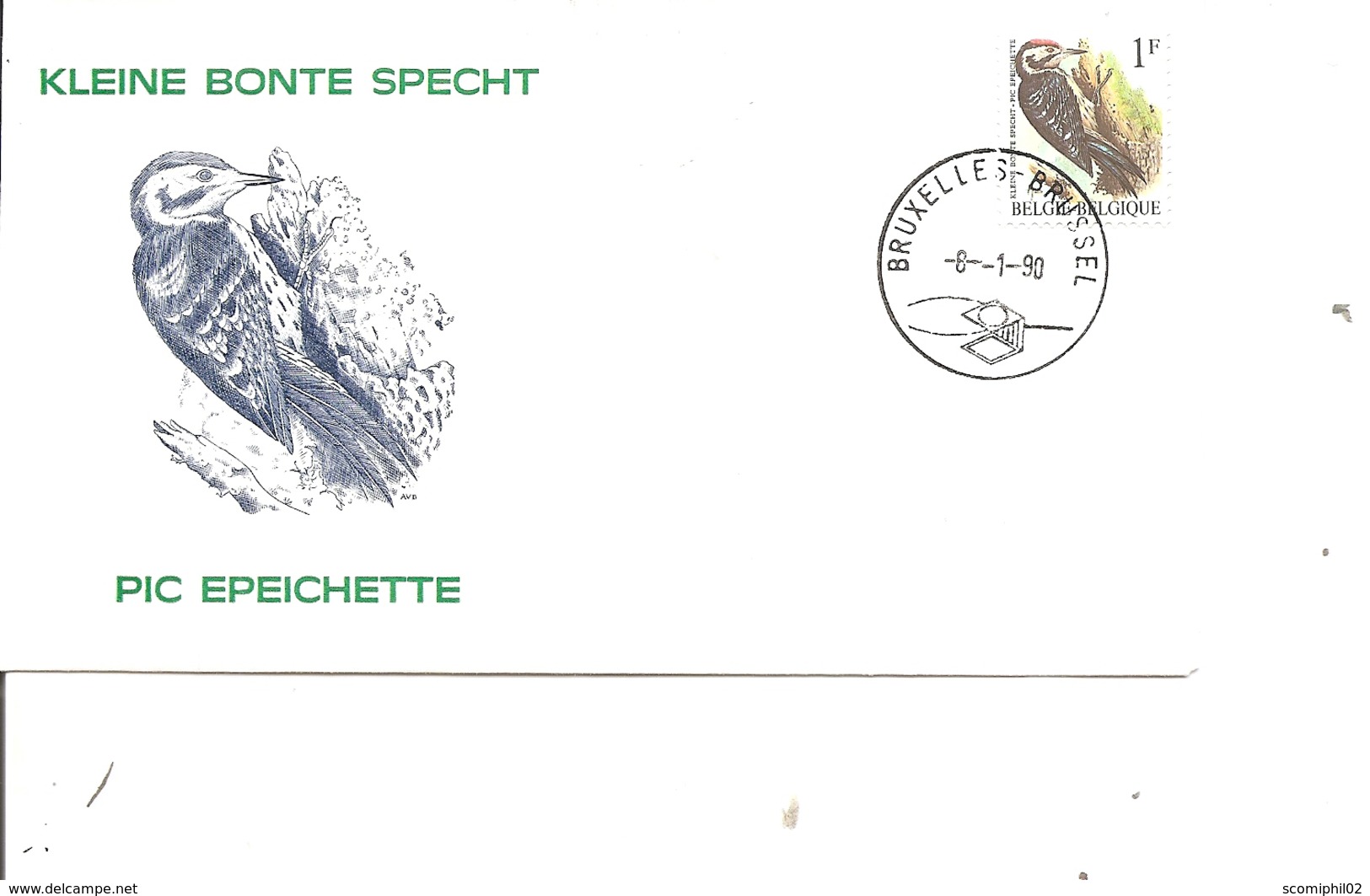 Oiseaux - Buzin - Pic épeichette ( FDC De Belgique De 1990 à Voir) - Sonstige & Ohne Zuordnung