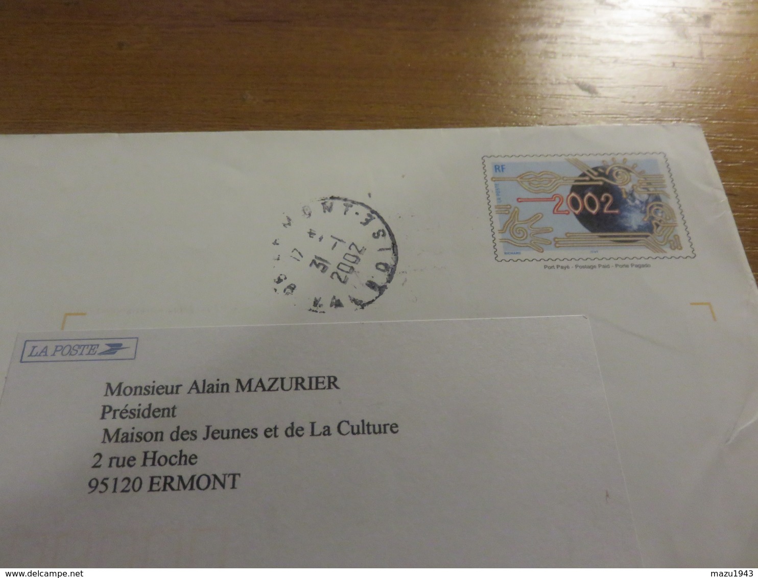 Enveloppe De La Poste 2002 - Enveloppes Repiquages (avant 1995)
