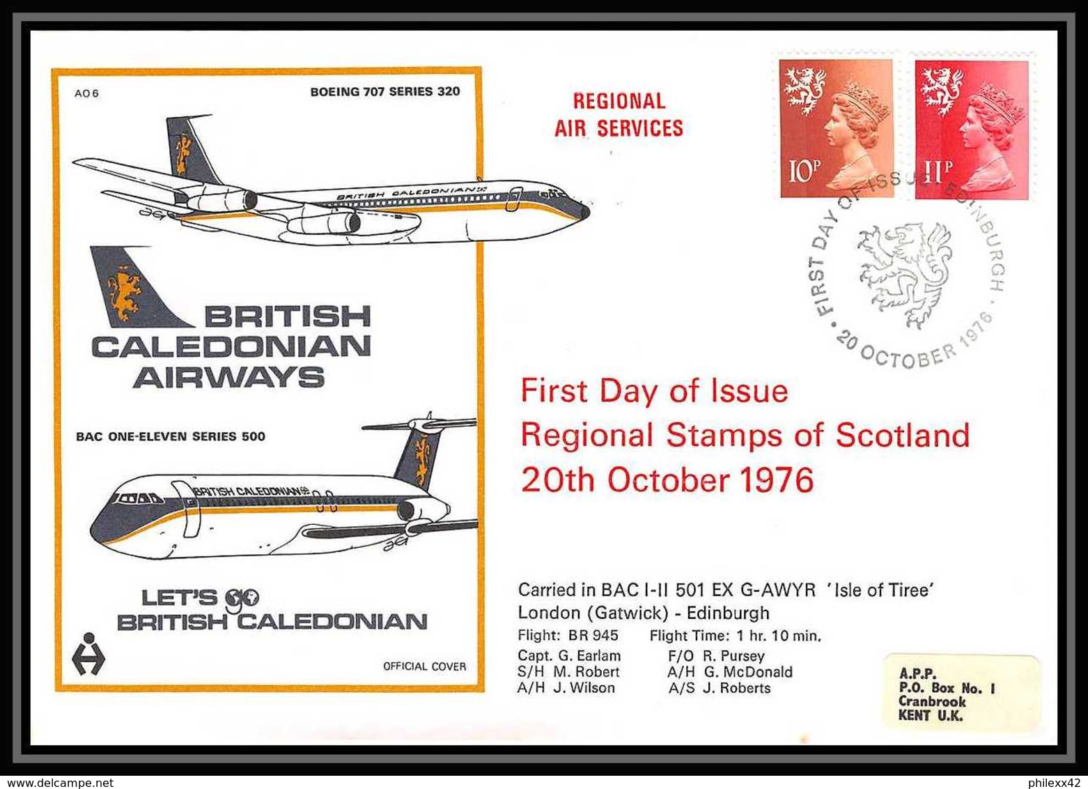 0046 Lettre Grande Bretagne Great Britain Aviation (Airmail Cover Luftpost) DAN AIR 1976 - Airplanes